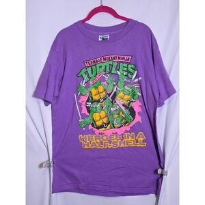 1990 VINTAGE 90s TEENAGE MUTANT NINJA TURTLES TMN single stitch T-SHIRT MEN SZ L